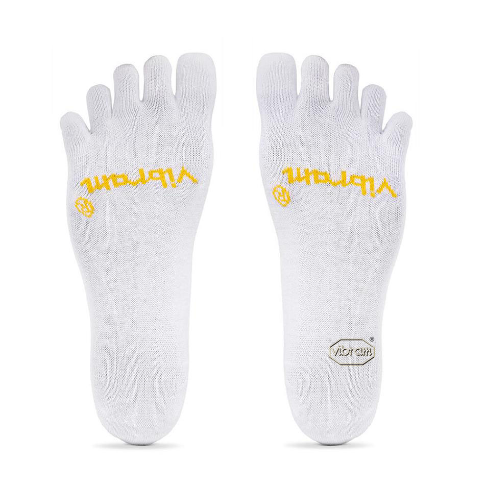 Men's Vibram 5TOE Ghost Socks White | US_T98