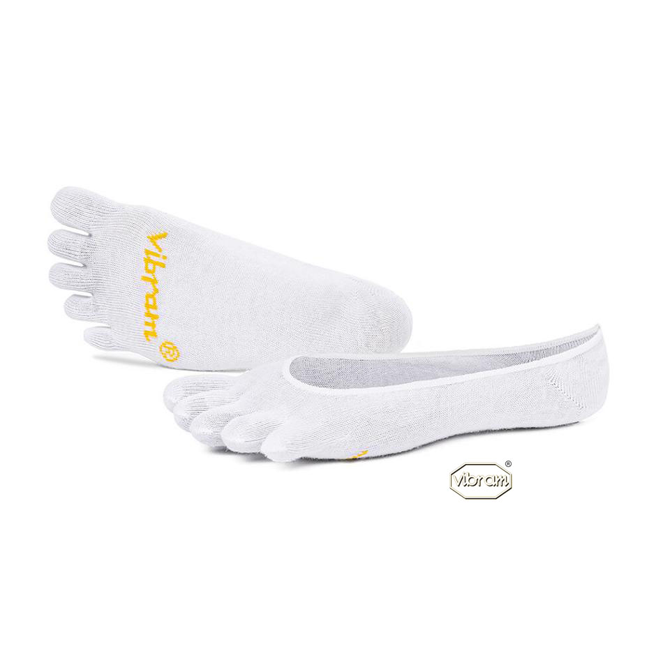 Men's Vibram 5TOE Ghost Socks White | US_T98