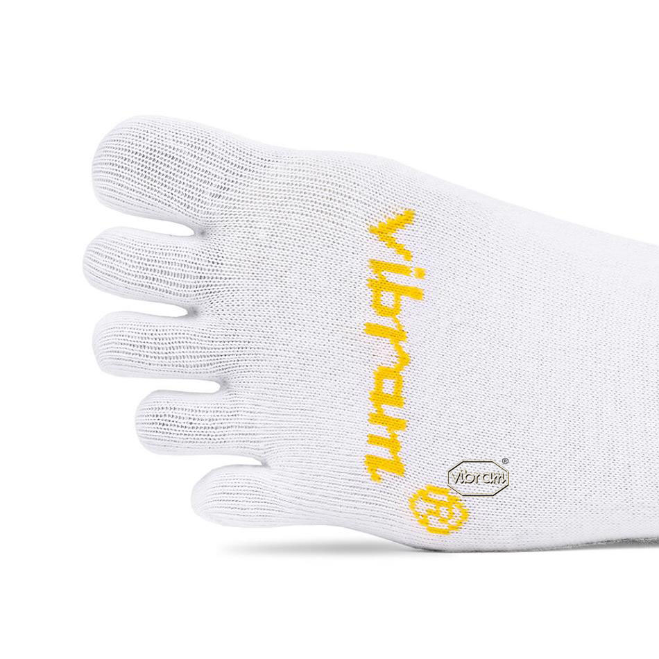 Men's Vibram 5TOE Ghost Socks White | US_T98