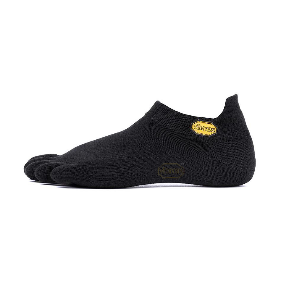 Men\'s Vibram 5TOE No Show Socks Black | US_L86