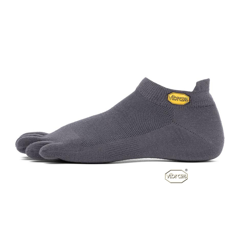 Men\'s Vibram 5TOE No Show Socks Dark Grey | US_S04