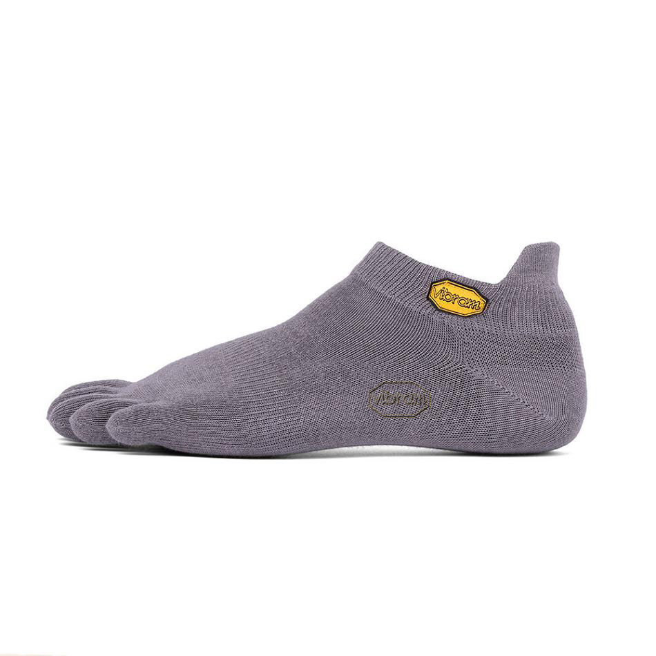 Men\'s Vibram 5TOE No Show Socks Grey | US_K85