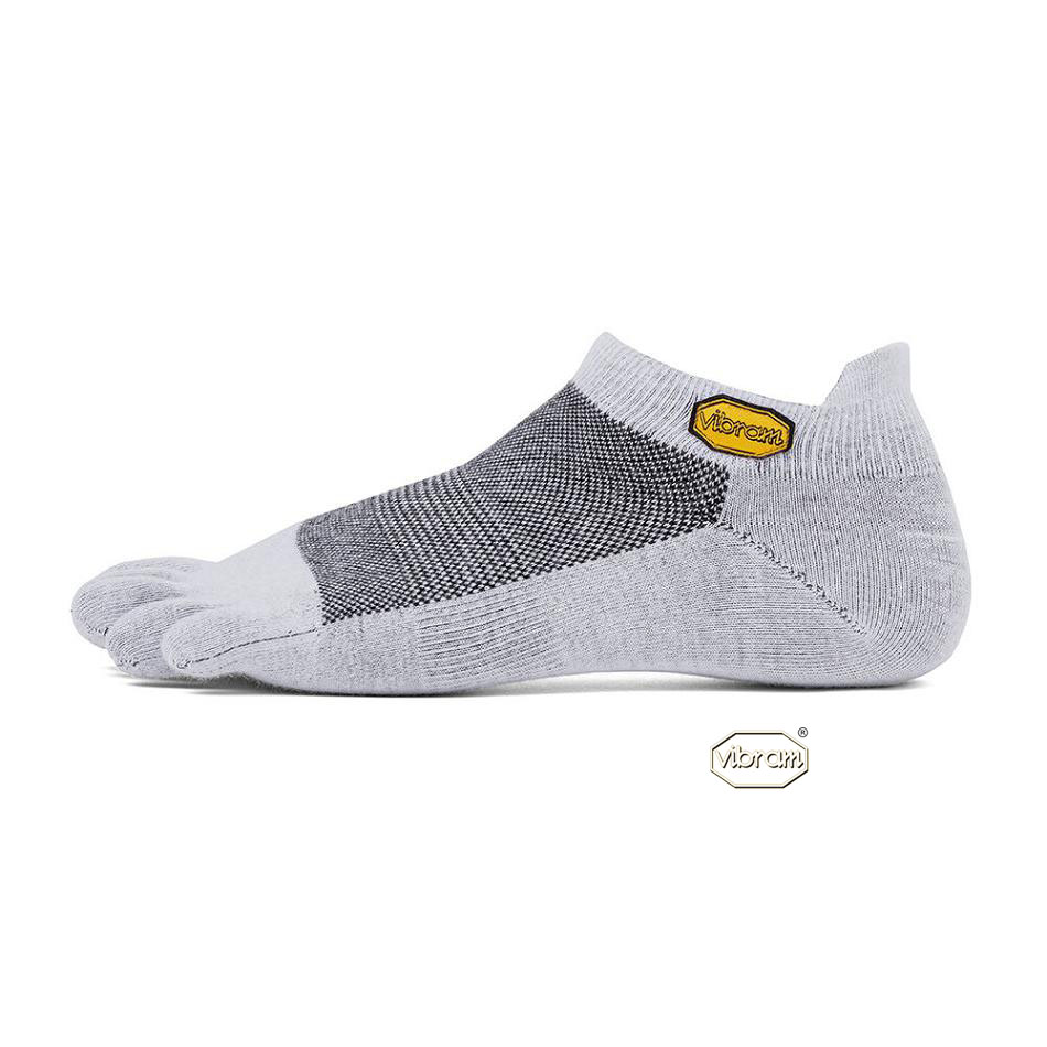 Men\'s Vibram 5TOE No Show Socks Light Grey | US_P02