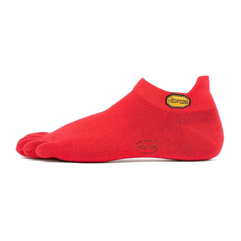 Men\'s Vibram 5TOE No Show Socks Red | US_M93