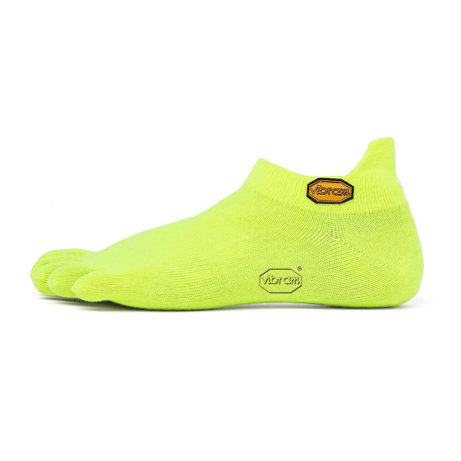 Men\'s Vibram 5TOE No Show Socks Yellow | US_W95