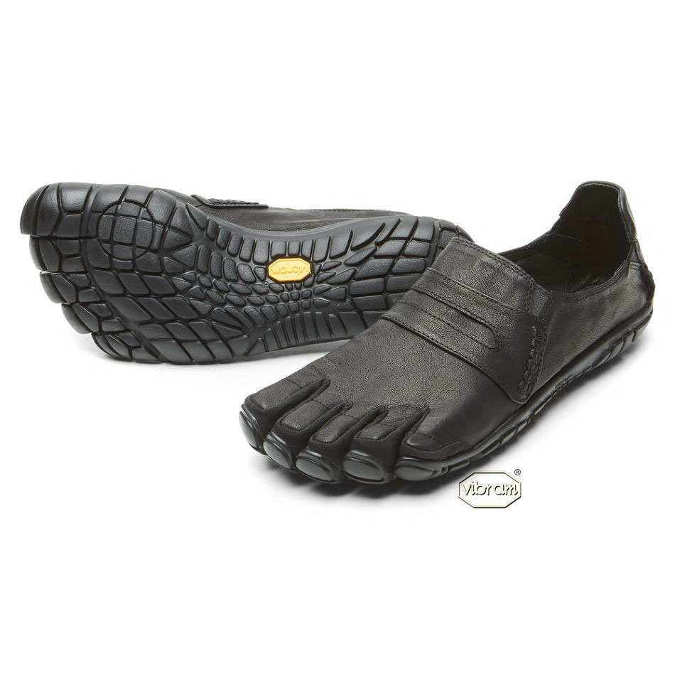 Men\'s Vibram CVT-Leather Casual shoes Black | US_C86