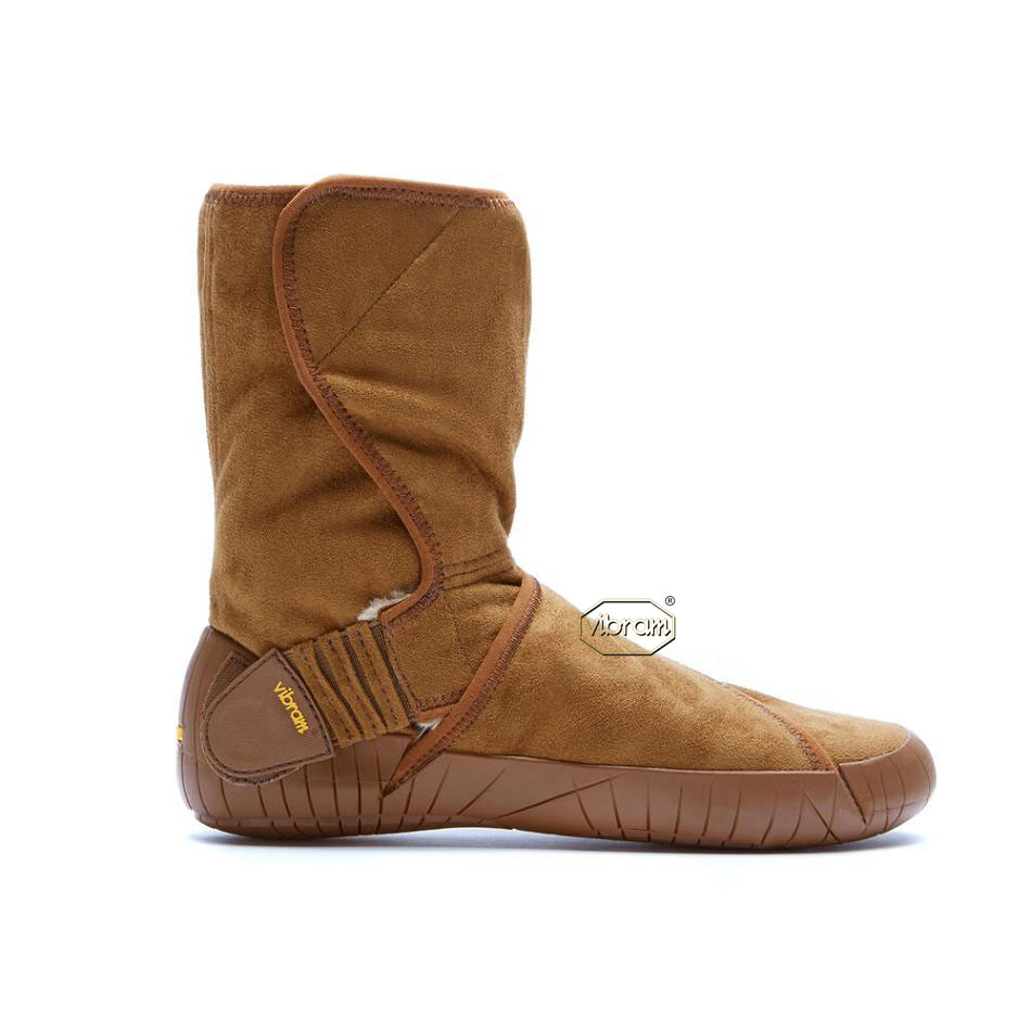 Men's Vibram Furoshiki Classic Shearling Mid Boots Brown | US_E21