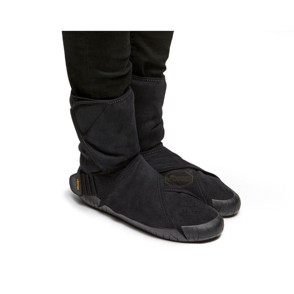 Men's Vibram Furoshiki Eastern Traveler Classic Shearling Mid Boots Black | US_R22