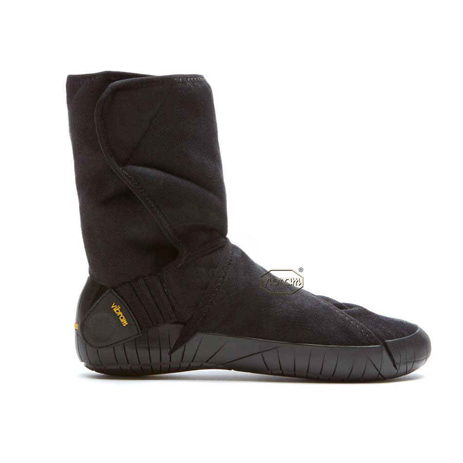 Men's Vibram Furoshiki Eastern Traveler Classic Shearling Mid Boots Black | US_R22