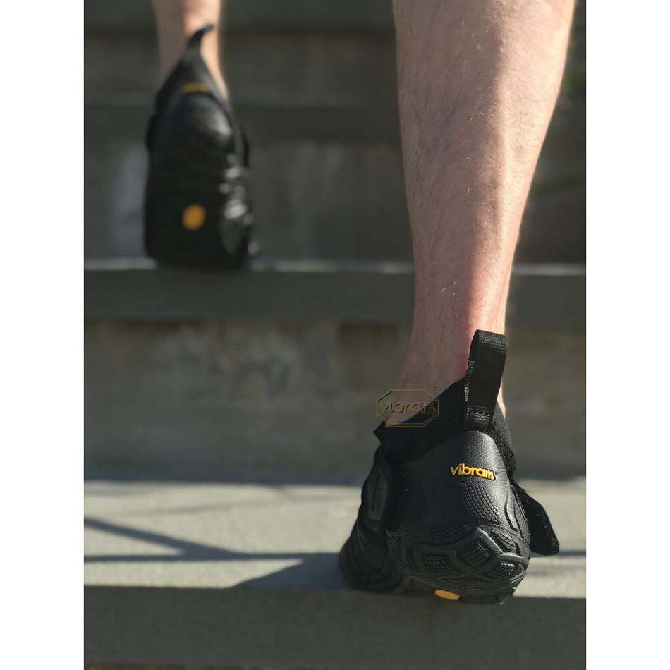 Men's Vibram Furoshiki Knit High Shoes Black | US_G07