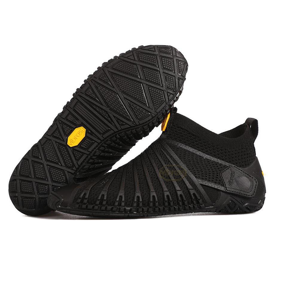 Men\'s Vibram Furoshiki Knit High Shoes Black | US_G07