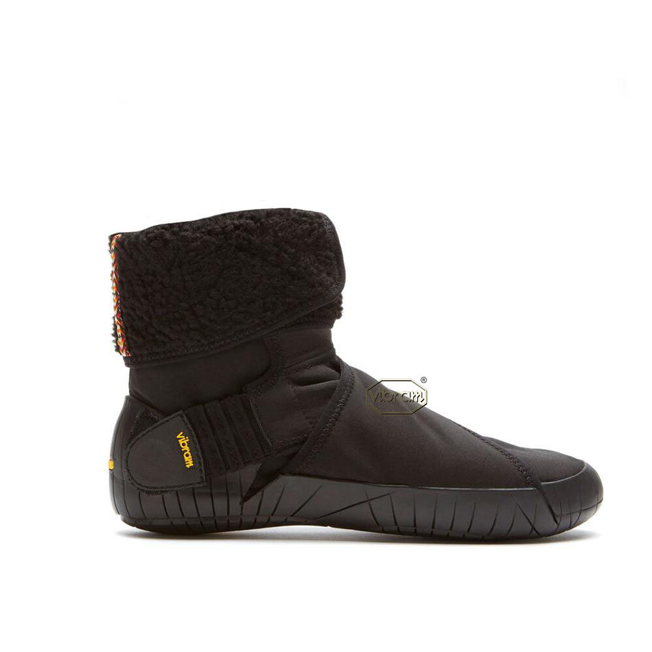 Men\'s Vibram Furoshiki New Yorker Mid Boots Black | US_M18