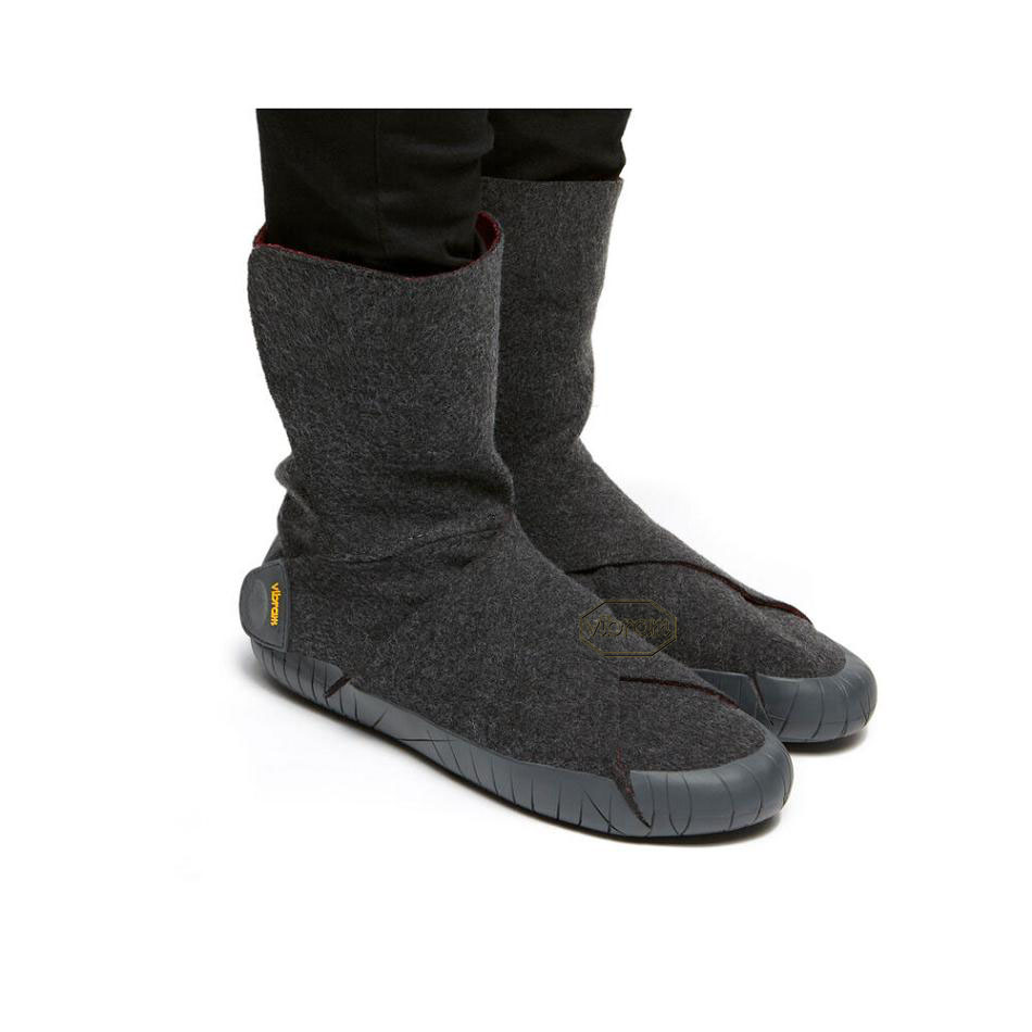 Men's Vibram Furoshiki Russian Felt Mid Boots Grey | US_Q19