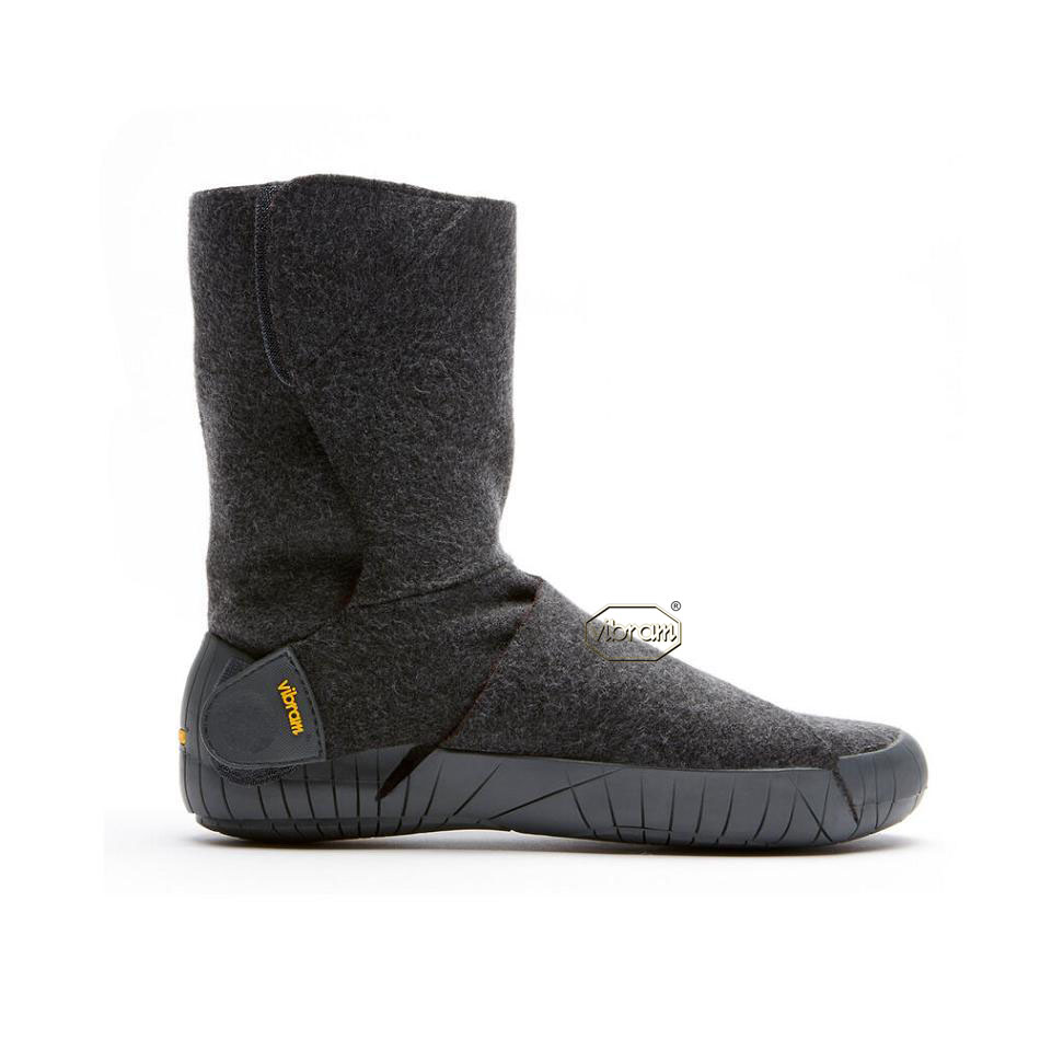 Men's Vibram Furoshiki Russian Felt Mid Boots Grey | US_Q19