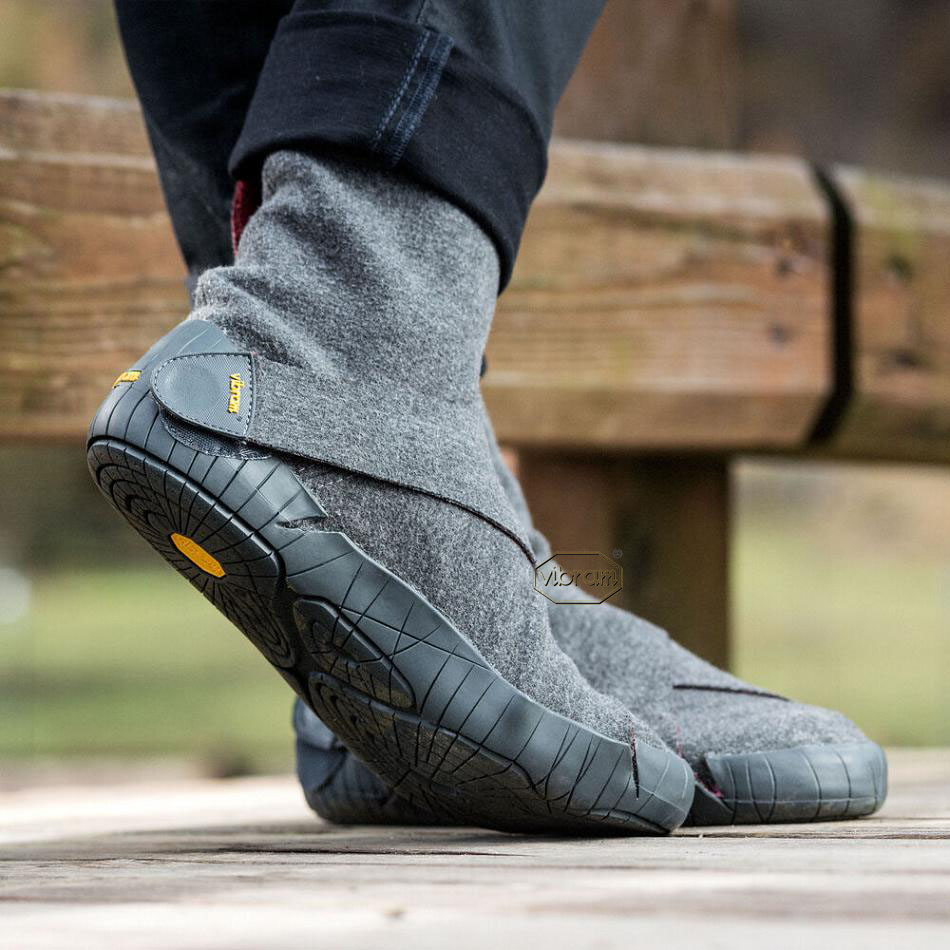 Men's Vibram Furoshiki Russian Felt Mid Boots Grey | US_Q19