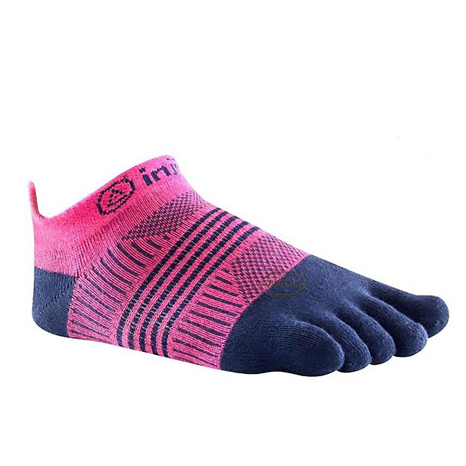 Men\'s Vibram Injinji W\'s Run Lightweight Socks Pink / Navy | US_C89