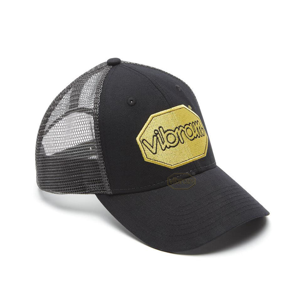 Men\'s Vibram Trucker Two-Tone Hats Black | US_Y75