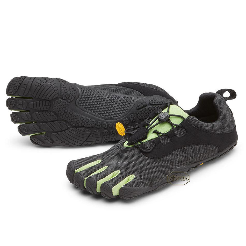 Men\'s Vibram V-Run Retro Training Shoes Black / Green / Black | US_Q43