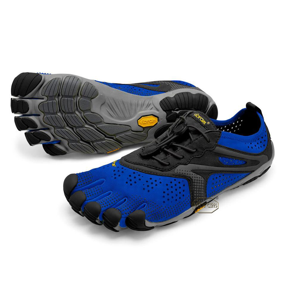 Men\'s Vibram V-Run Training Shoes Blue / Black | US_F54