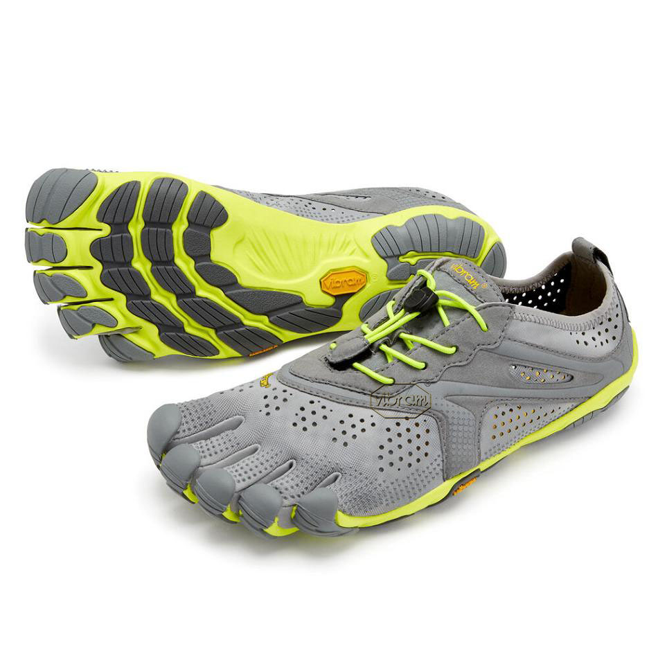 Men\'s Vibram V-Run Training Shoes Grey / Yellow | US_S52