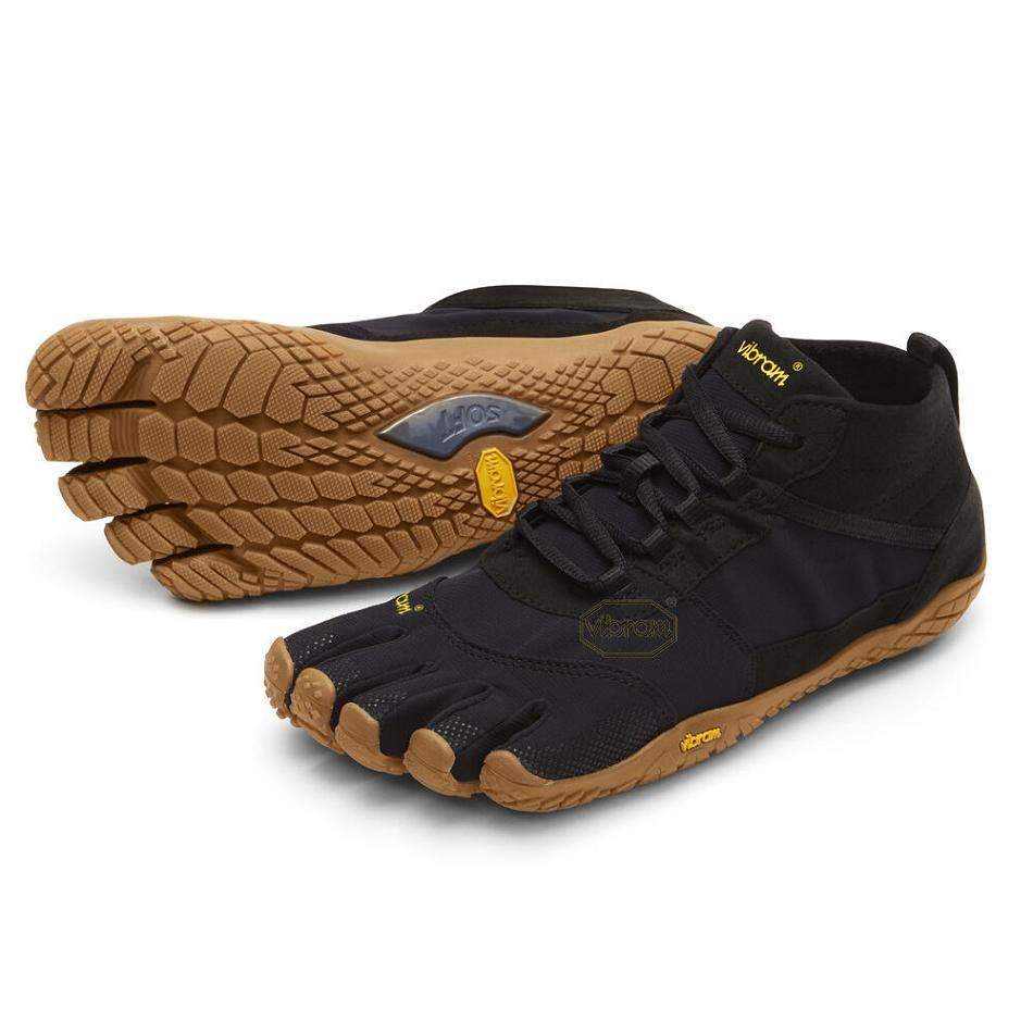 Men\'s Vibram V-Trek Casual shoes Black | US_J81