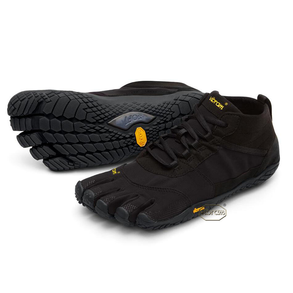 Men\'s Vibram V-Trek Casual shoes Black | US_K82