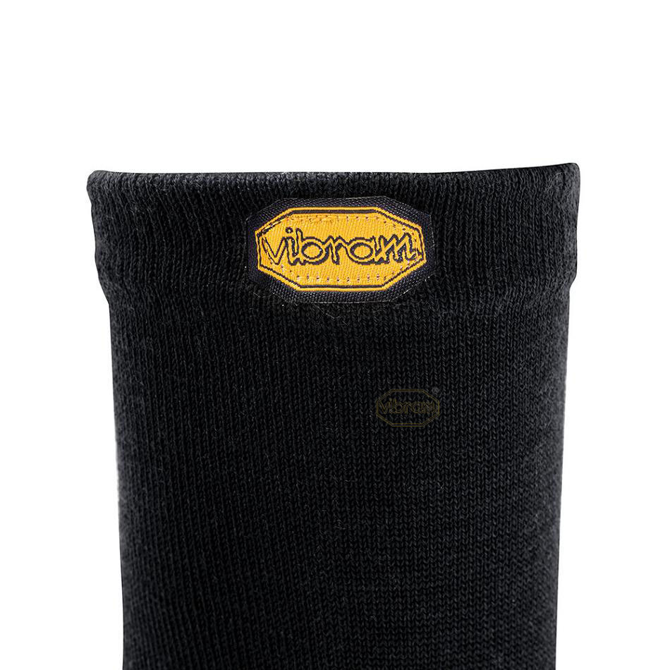 Women's Vibram 5TOE Crew Wool Socks Black | US_G13