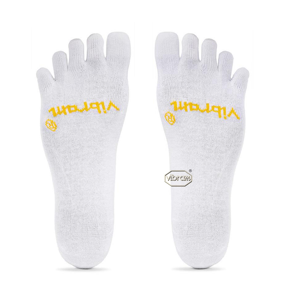 Women's Vibram 5TOE Ghost Socks White | US_E27