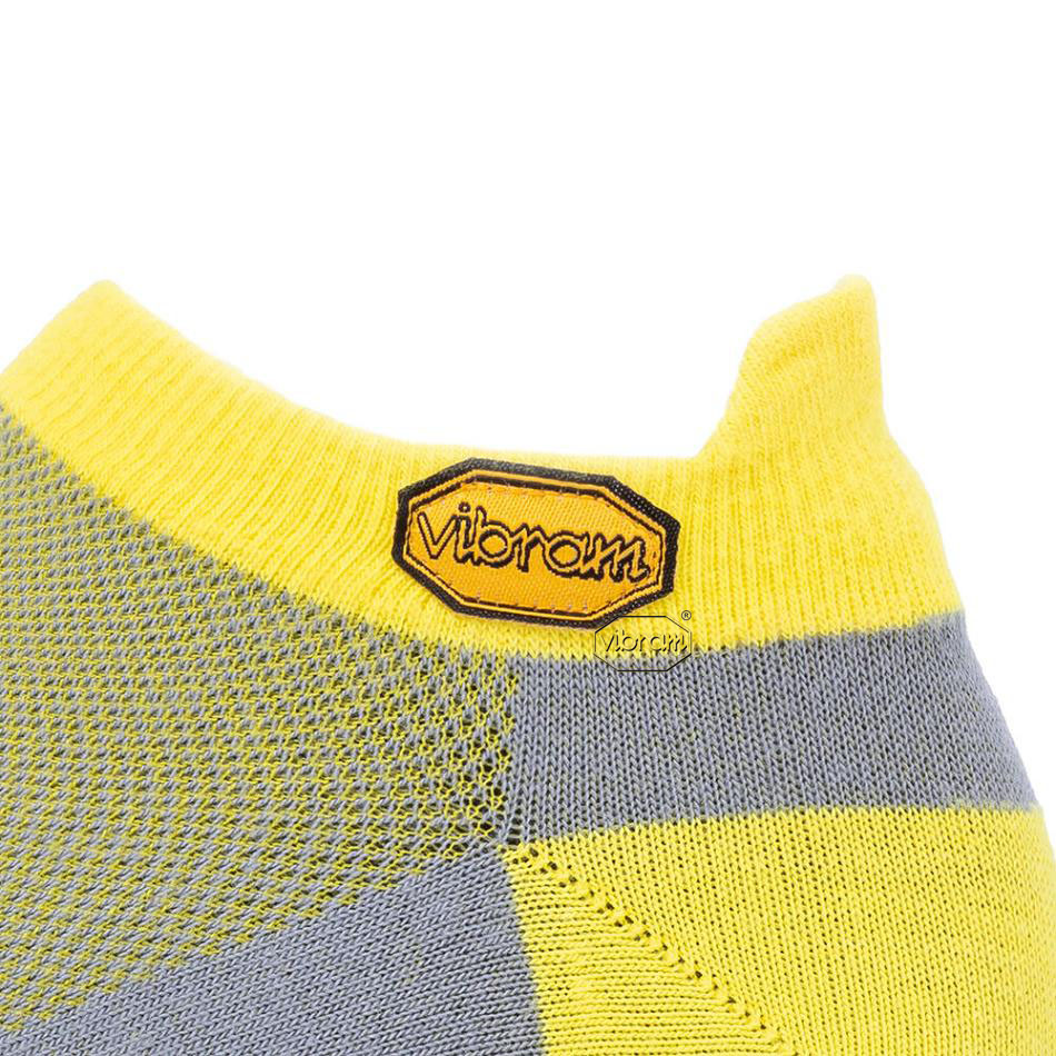 Women's Vibram 5TOE No Show Socks Yellow / Grey | US_T29