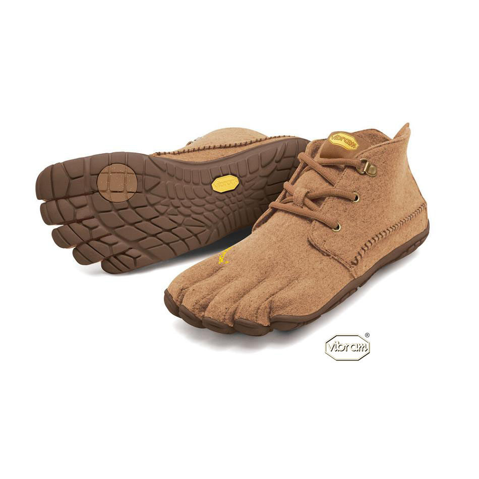 Women\'s Vibram CVT-Wool Trail Running Shoes Brown | US_K64