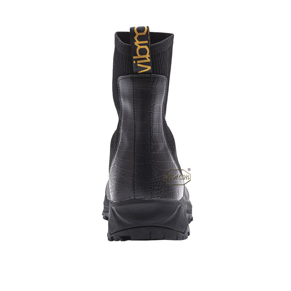 Women's Vibram Luxury Rubber Boots Black | US_D59