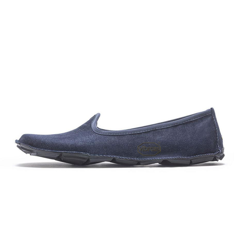 Women's Vibram One Quarter Canvas Shoes Blue | US_P56