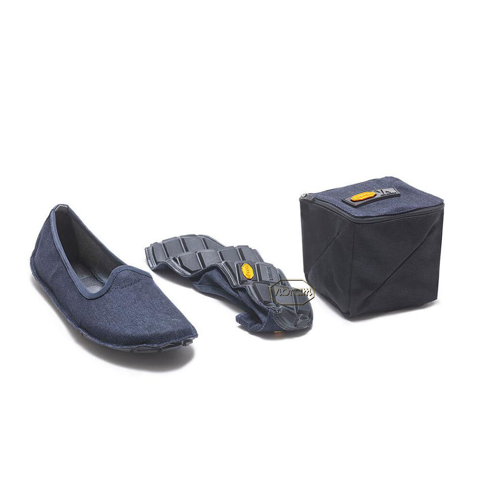 Women's Vibram One Quarter Canvas Shoes Blue | US_P56