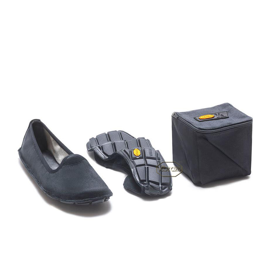 Women's Vibram One Quarter Velvet Shoes Black | US_S58