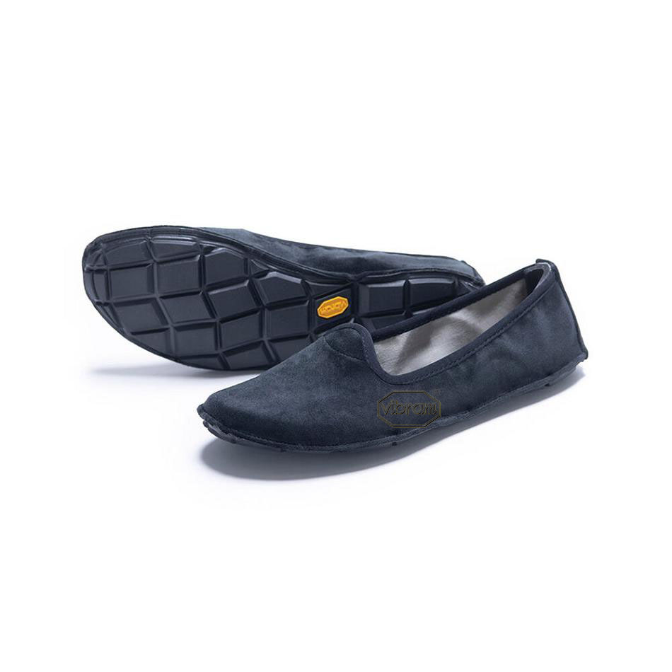 Women\'s Vibram One Quarter Velvet Shoes Black | US_S58