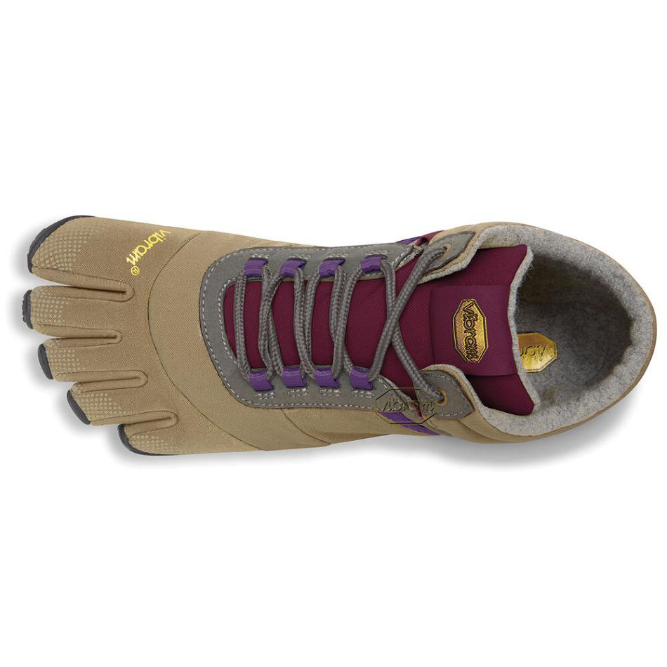 Women's Vibram Trek Ascent Insulated Casual shoes Khaki / Purple | US_T26