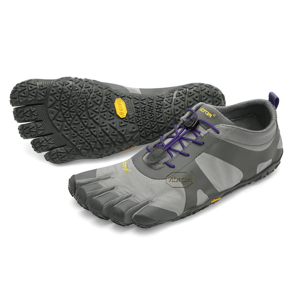 Women\'s Vibram V-Alpha Hiking Shoes Grey / Purple | US_L62