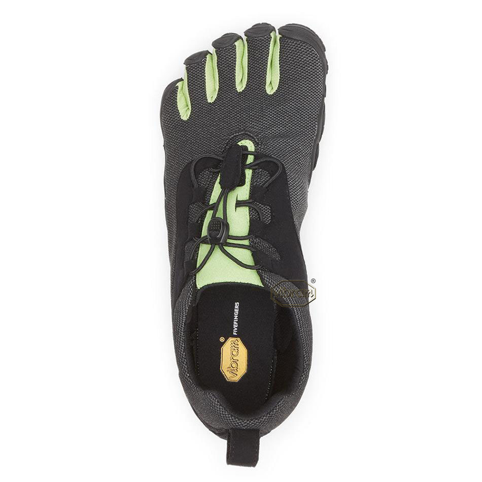 Women's Vibram V-Run Retro Running Shoes Black / Green / Black | US_E24