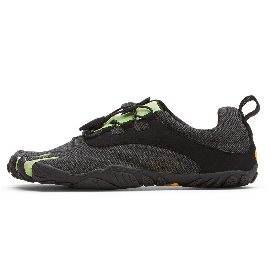 Women's Vibram V-Run Retro Running Shoes Black / Green / Black | US_E24