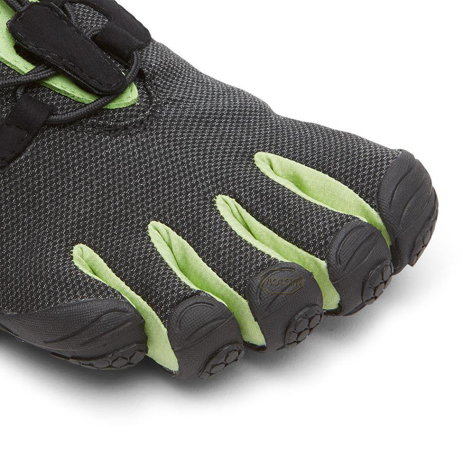 Women's Vibram V-Run Retro Running Shoes Black / Green / Black | US_E24