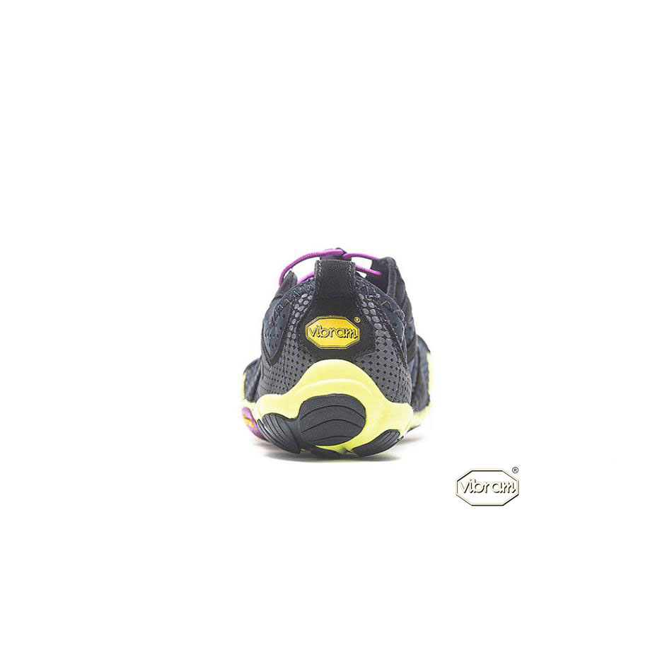 Women's Vibram V-Run Running Shoes Black / Yellow / Purple | US_N20