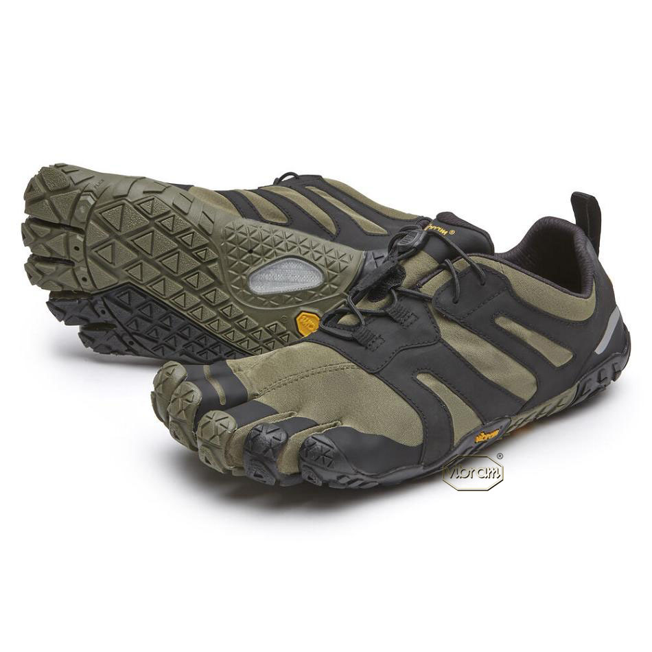 Women\'s Vibram V-Trail 2.0 Trail Running Shoes Dark Green / Black | US_V69