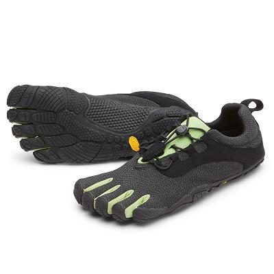 Men's Vibram V-Run Retro Running Shoes Black / Green / Black | US_D77